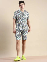 Men White Printed Casual Co ord Set-IRELAND-1697-White